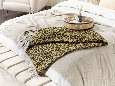 Blanket Leopard Pattern 130 x 170 cm Brown and Black JAMUNE