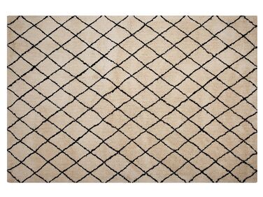 Teppich beige / schwarz 200 x 300 cm geometrisches Muster Kurzflor MIDYAT 