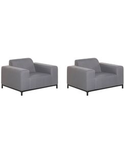 Puutarhatuoli harmaa/musta 2 kpl ROVIGO Puutarhatuoli harmaa/musta 2 kpl ROVIGO