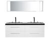 Meuble double vasque à tiroirs miroir inclus blanc MALAGA_768805