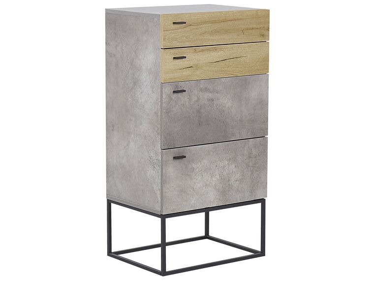 4 Drawer Chest Concrete Effect with Light Wood ACRA_790424