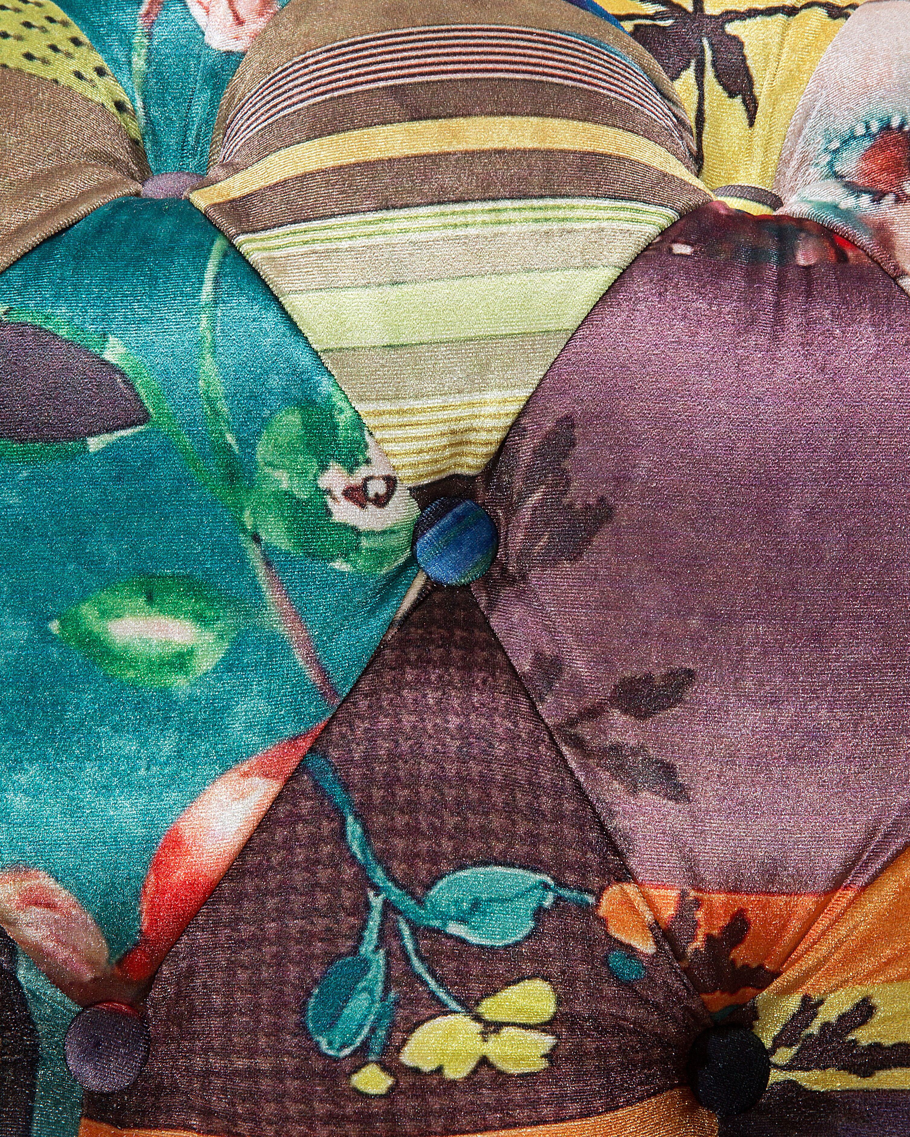 Fotel patchwork żółty CHESTERFIELD