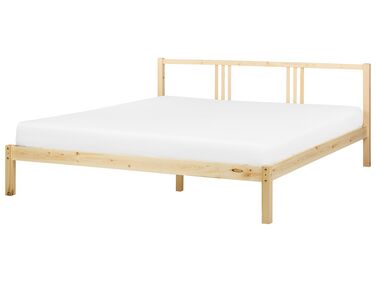 Łóżko drewniane 180 x 200 cm jasne VANNES