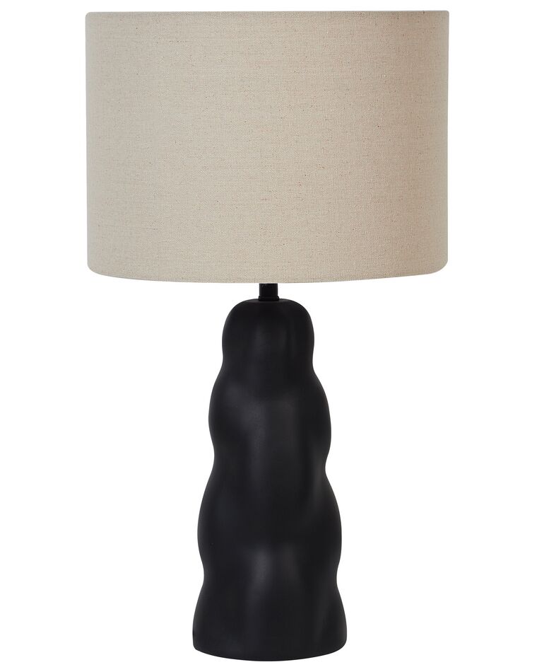Lámpara de mesa de cerámica negro VILAR_897329