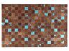 Kožený koberec 160 x 230 cm hnedá/modrá ALIAGA_641460