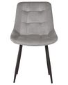 Conjunto de 2 sillas de comedor de terciopelo gris/negro MELROSE_771901