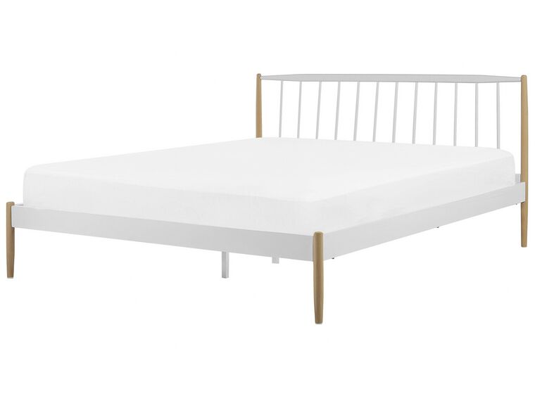 Łóżko metalowe 180 x 200 cm białe MAURS_794546
