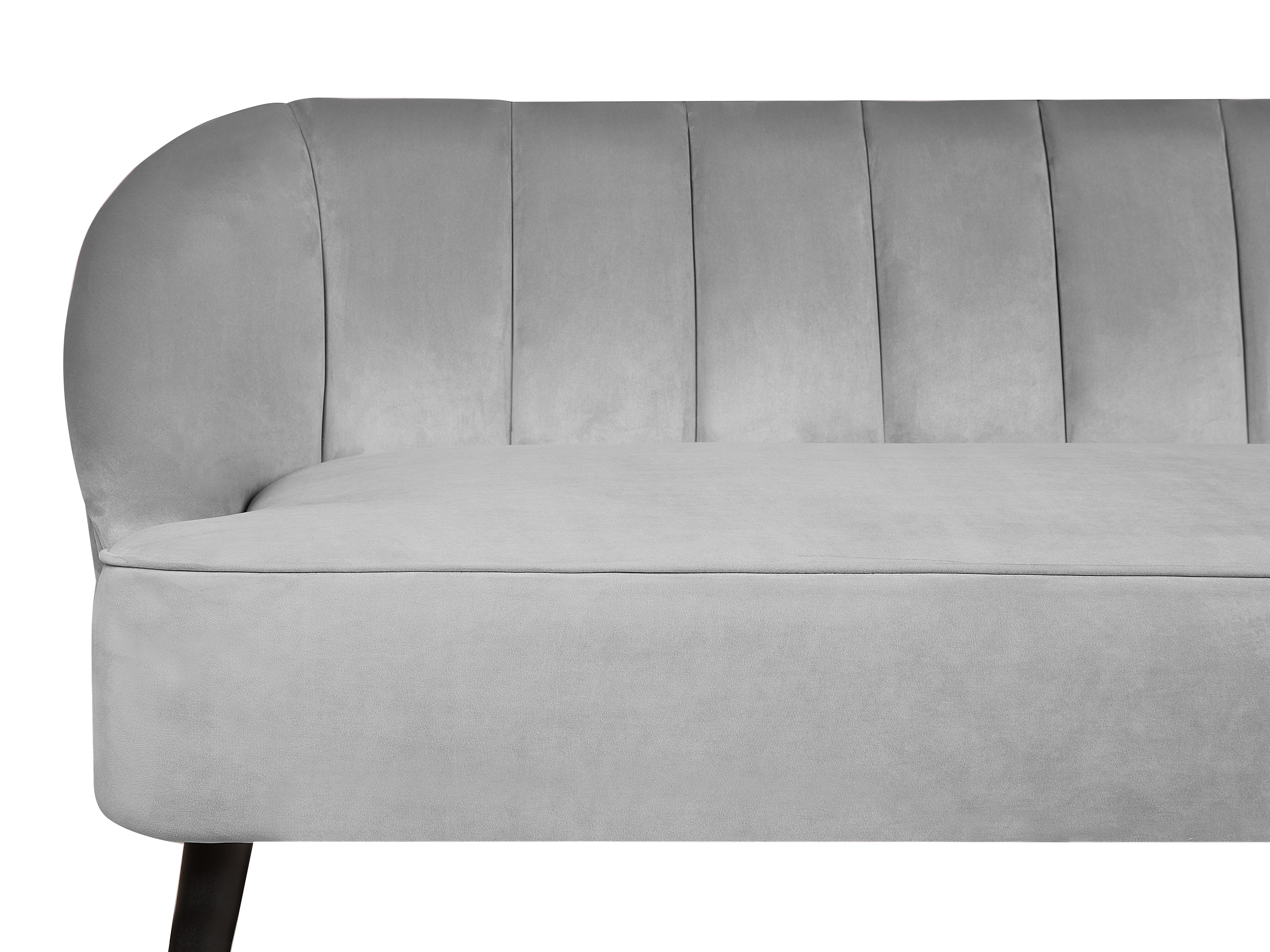 3 Seater Velvet Sofa Light Grey ALSVAG Beliani.co.uk