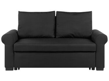 Fabric Sofa Bed Black SILDA