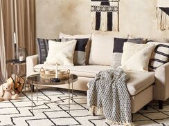 Koristetyyny puuvilla beige 45 x 45 cm PELLAEA