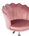 Krzesło biurowe regulowane welurowe różowe MONTICELLO II_851727