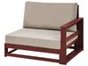Lounge Set zertifiziertes Holz mahagonibraun 4-Sitzer modular Auflagen taupe TIMOR II_852971
