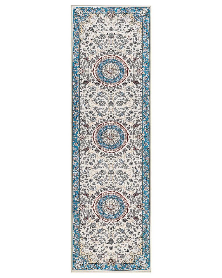 Bézs és kék szőnyeg 60 x 200 cm GORDES_886621