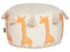 Puf de algodón beige motivo jirafas 45 x 25 cm KARTEE_908422