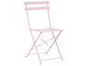 Salon de jardin bistrot table et 2 chaises en acier rose pastel FIORI_862321