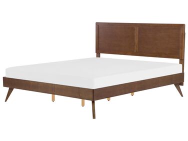 Łóżko 180 x 200 cm ciemne drewno ISTRES