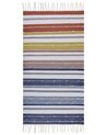Outdoor Teppich mehrfarbig 80 x 150 cm Streifenmuster Kurzflor TOZAKLI_857664