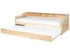 Tagesbett ausziehbar Holz hellbraun Lattenrost 90 x 200 cm EDERN_906513