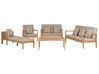Lounge Set zertifiziertes Holz hellbraun 7-Sitzer Auflagen grau PATAJA_803233
