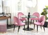 Sada 2 sametových jídelních židlí růžové MAGALIA_897788