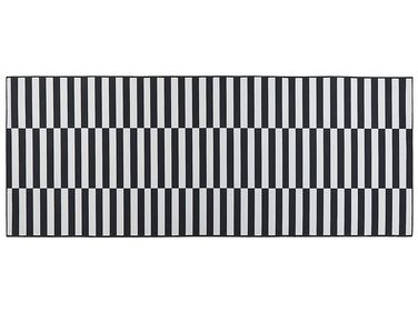 Vloerkleed polyester zwart/wit 80 x 200 cm PACODE
