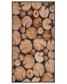 Tappeto a pelo corto marrone trama legno 80 x 150 cm KARDERE_715456