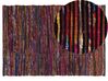 Teppich Baumwolle bunt-schwarz 140 x 200 cm abstraktes Muster Kurzflor BARTIN_487769