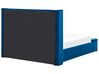Velvet EU Double Size Bed with Storage Bench Blue NOYERS_834688