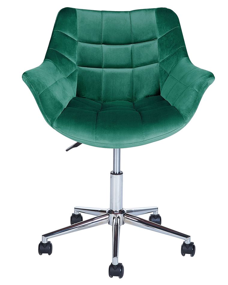 Velvet Desk Chair Green LABELLE Beliani.es