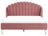 Łóżko welurowe 180 x 200 cm różowe AMBILLOU_857087