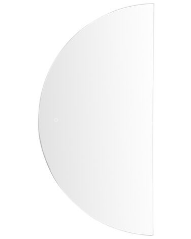 Półokrągłe lustro ścienne LED 60 x 120 cm srebrne LOUE