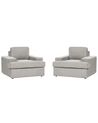 Set of 2 Fabric Armchairs Light Grey ALLA_893865