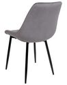 Conjunto de 2 sillas de comedor de terciopelo gris MARIBEL_905394