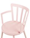 Set of 4 Plastic Dining Chairs Pink MORILL_876322