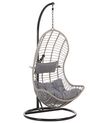 PE Rattan Hanging Chair with Stand Grey PINETO_763849