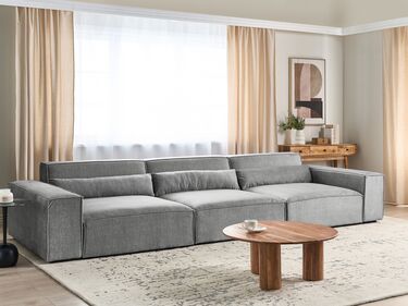3-seters modulær sofa stoff Grå HELLNAR