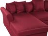 Canapé angle côté droit en tissu rouge foncé 3 places VIKNA_786611
