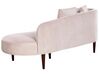 Chaise longue linkszijdig fluweel roze CHAUMONT_871175