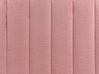 Fodskammel i ribbet lyserød velour 45 x 45 cm DAYTON_860642