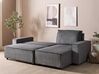Left Hand Jumbo Cord Corner Sofa Bed Graphite Grey ABACKA_896805