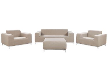 5 Seater Garden Sofa Set Beige with White ROVIGO