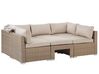 Lounge Set Rattan braun 5-Sitzer modular Auflagen beige COCCOLIA_810055