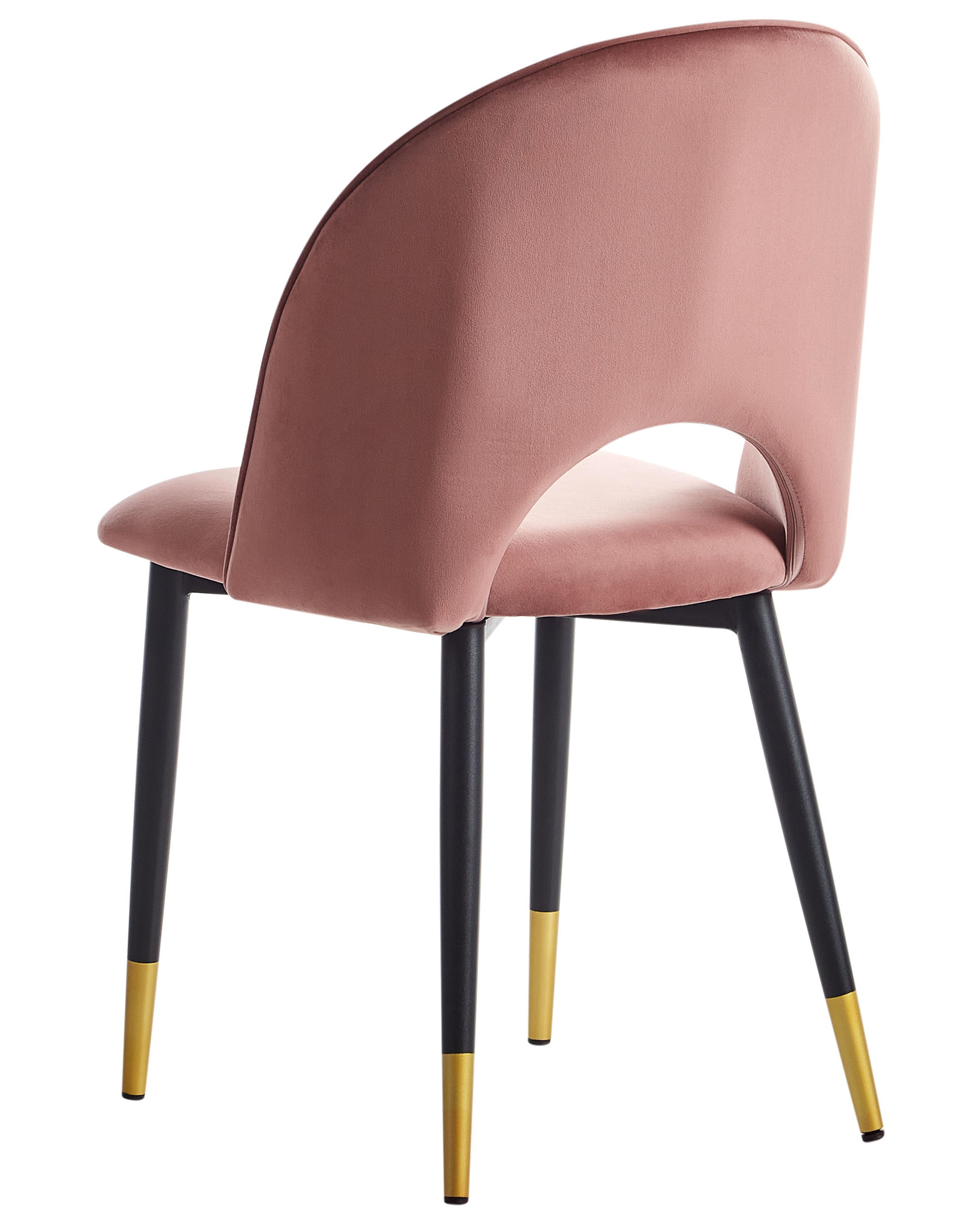 Set of 2 Velvet Dining Chairs Pink MAGALIA Beliani.co.uk