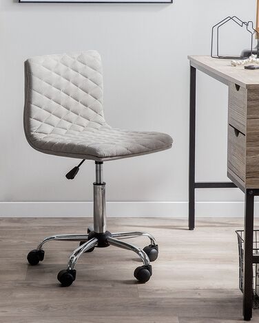 Fabric Armless Desk Chair Beige ORLANDO