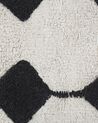 Teppich Baumwolle weiß / schwarz 140 x 200 cm geometrisches Muster Kurzflor KHEMISSET_830851