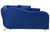 Chaiselongue Samtstoff dunkelblau mit Bettkasten rechtsseitig MERI_749897