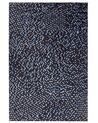 Teppich Kuhfell braun / blau 160 x 230 cm Patchwork Kurzflor IKISU_764708