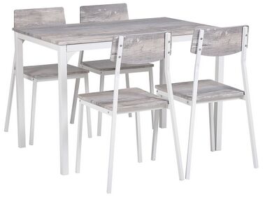 Zestaw do jadalni stół i 4 krzesła szary z białym BISMARCK