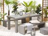 4 Seater Concrete Garden Dining Set U Shaped Benches Grey TARANTO_775834