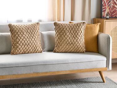 Set of 2 Cotton Cushions 45 x 45 cm Beige COLLOMIA